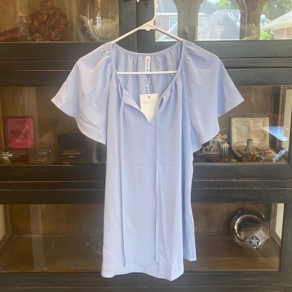 Neineiwu Women’s Casual Loose Blouse Light Blue Medium NWT